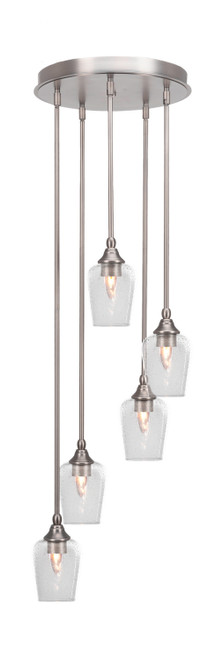 Toltec Lighting - 2145-BN-210 - Five Light Pendalier - Empire - Brushed Nickel