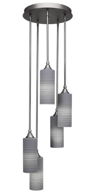 Toltec Lighting - 2145-BN-4092 - Five Light Cluster Pendalier - Empire - Brushed Nickel