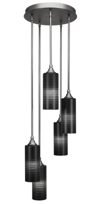 Toltec Lighting - 2145-BN-4099 - Five Light Cluster Pendalier - Empire - Brushed Nickel