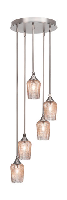 Toltec Lighting - 2145-BN-4253 - Five Light Pendalier - Empire - Brushed Nickel