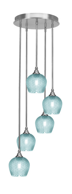 Toltec Lighting - 2145-BN-4605 - Five Light Pendalier - Empire - Brushed Nickel