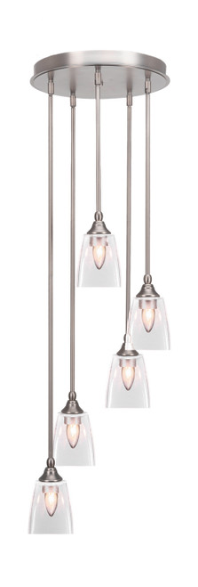 Toltec Lighting - 2145-BN-461 - Five Light Pendalier - Empire - Brushed Nickel