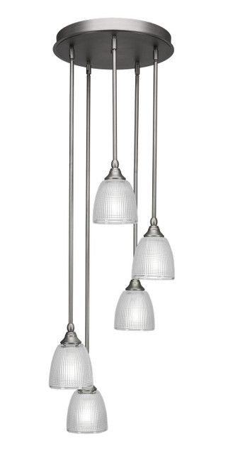 Toltec Lighting - 2145-BN-500 - Five Light Cluster Pendalier - Empire - Brushed Nickel