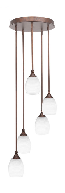 Toltec Lighting - 2145-BRZ-4021 - Five Light Pendalier - Empire - Bronze