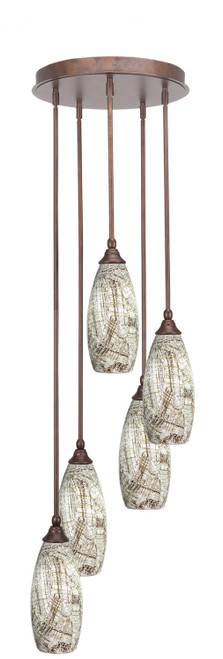 Toltec Lighting - 2145-BRZ-5064 - Five Light Pendalier - Empire - Bronze