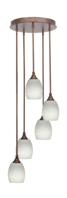 Toltec Lighting - 2145-BRZ-615 - Five Light Pendalier - Empire - Bronze