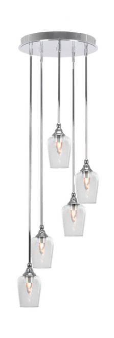 Toltec Lighting - 2145-CH-210 - Five Light Pendalier - Empire - Chrome