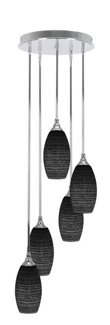 Toltec Lighting - 2145-CH-4049 - Five Light Pendalier - Empire - Chrome