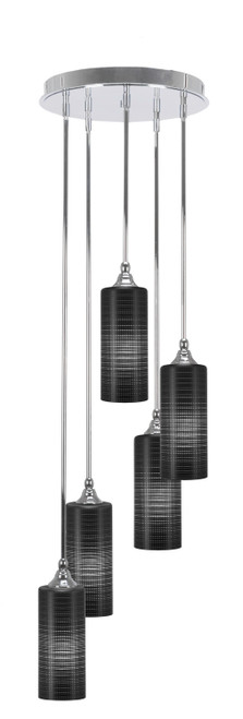 Toltec Lighting - 2145-CH-4099 - Five Light Pendalier - Empire - Chrome