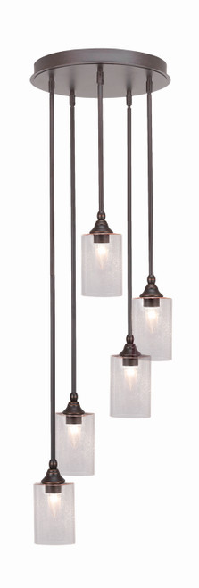 Toltec Lighting - 2145-DG-300 - Five Light Pendalier - Empire - Dark Granite