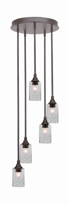 Toltec Lighting - 2145-DG-3002 - Five Light Pendalier - Empire - Dark Granite