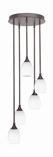 Toltec Lighting - 2145-DG-4021 - Five Light Pendalier - Empire - Dark Granite