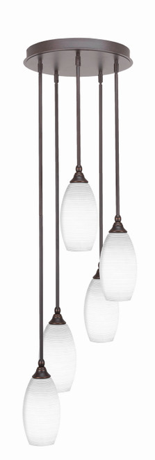 Toltec Lighting - 2145-DG-4041 - Five Light Pendalier - Empire - Dark Granite