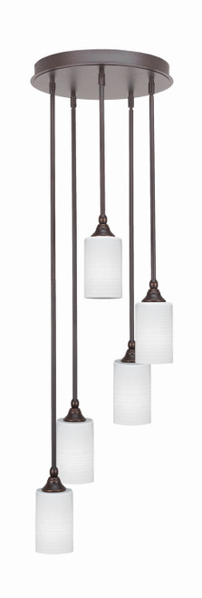 Toltec Lighting - 2145-DG-4061 - Five Light Pendalier - Empire - Dark Granite