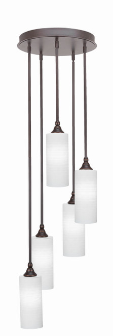 Toltec Lighting - 2145-DG-4091 - Five Light Pendalier - Empire - Dark Granite