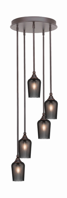 Toltec Lighting - 2145-DG-4252 - Five Light Pendalier - Empire - Dark Granite