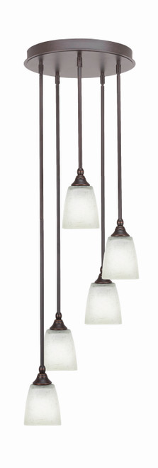 Toltec Lighting - 2145-DG-460 - Five Light Pendalier - Empire - Dark Granite