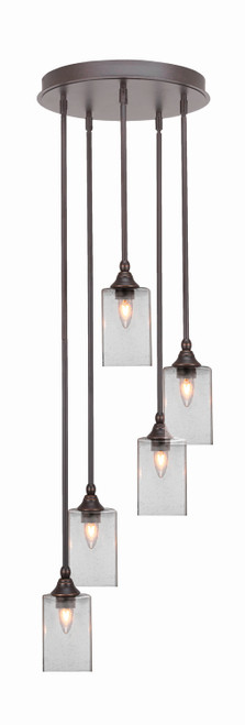 Toltec Lighting - 2145-DG-530 - Five Light Pendalier - Empire - Dark Granite