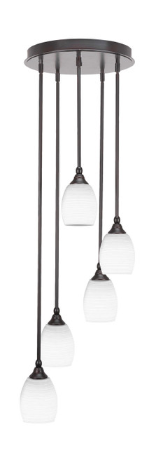 Toltec Lighting - 2145-ES-4021 - Five Light Pendalier - Empire - Espresso