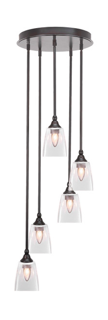 Toltec Lighting - 2145-ES-461 - Five Light Pendalier - Empire - Espresso
