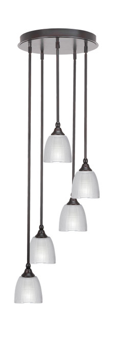 Toltec Lighting - 2145-ES-500 - Five Light Pendalier - Empire - Espresso