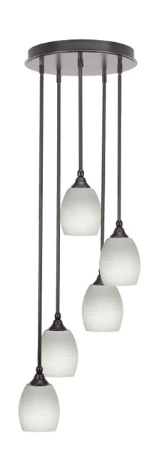 Toltec Lighting - 2145-ES-615 - Five Light Pendalier - Empire - Espresso