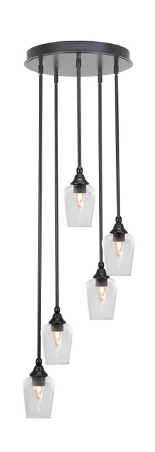 Toltec Lighting - 2145-MB-210 - Five Light Pendalier - Empire - Matte Black