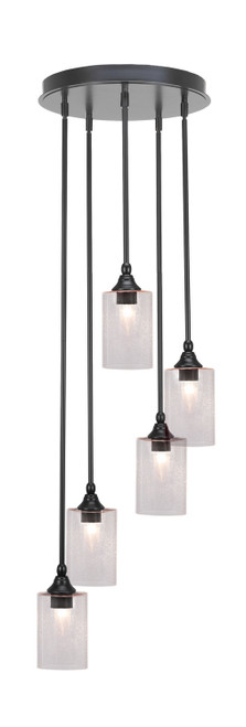 Toltec Lighting - 2145-MB-300 - Five Light Pendalier - Empire - Matte Black