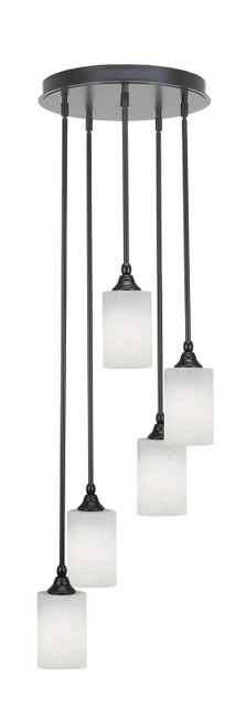 Toltec Lighting - 2145-MB-310 - Five Light Pendalier - Empire - Matte Black