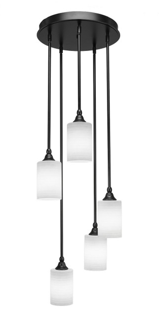 Toltec Lighting - 2145-MB-4061 - Five Light Cluster Pendalier - Empire - Matte Black