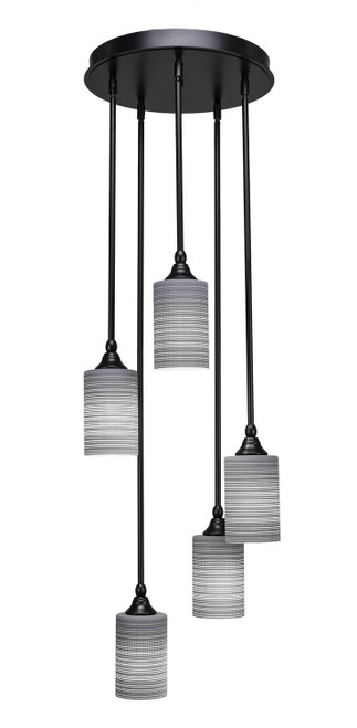 Toltec Lighting - 2145-MB-4062 - Five Light Cluster Pendalier - Empire - Matte Black