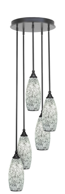 Toltec Lighting - 2145-MB-416 - Five Light Pendalier - Empire - Matte Black