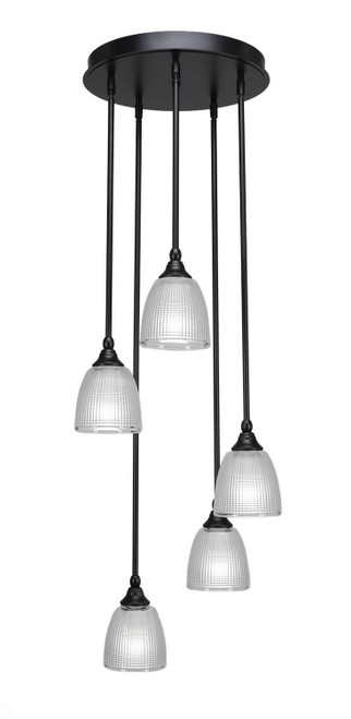 Toltec Lighting - 2145-MB-500 - Five Light Cluster Pendalier - Empire - Matte Black