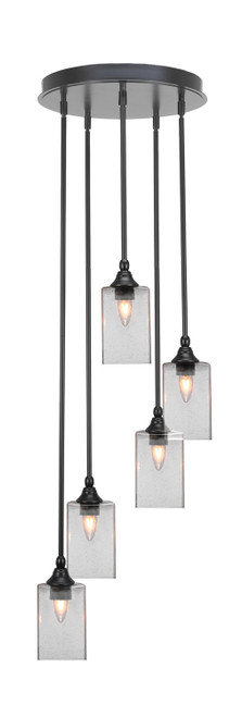Toltec Lighting - 2145-MB-530 - Five Light Pendalier - Empire - Matte Black