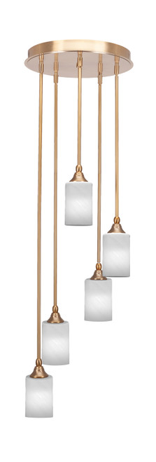 Toltec Lighting - 2145-NAB-3001 - Five Light Pendalier - Empire - New Age Brass