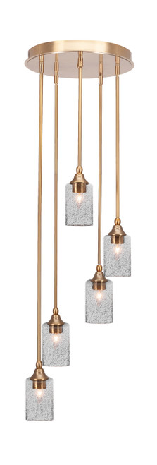 Toltec Lighting - 2145-NAB-3002 - Five Light Pendalier - Empire - New Age Brass