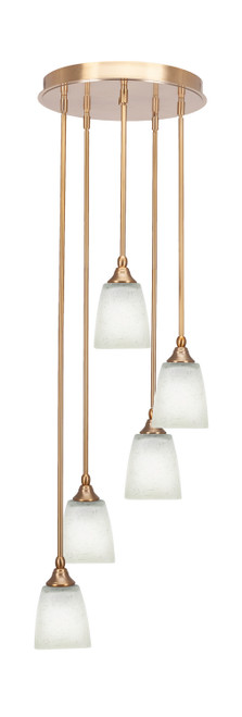 Toltec Lighting - 2145-NAB-460 - Five Light Pendalier - Empire - New Age Brass