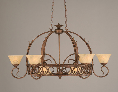 Toltec Lighting - 216-BRZ-508 - Eight Light Pot Rack - Leaf - Bronze