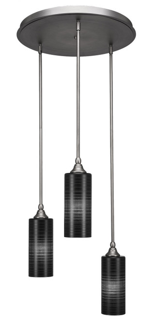 Toltec Lighting - 2183-BN-4099 - Three Light Cluster Pendalier - Empire - Brushed Nickel