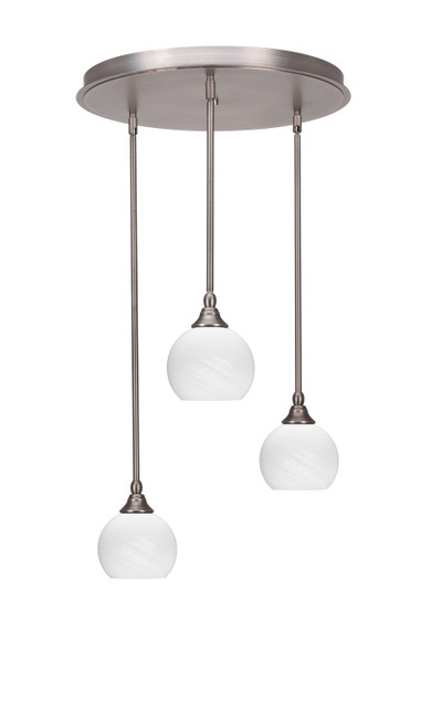 Toltec Lighting - 2183-BN-4101 - Three Light Pendalier - Empire - Brushed Nickel