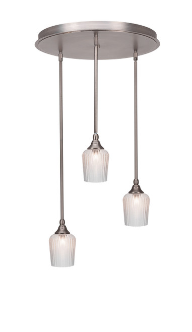 Toltec Lighting - 2183-BN-4280 - Three Light Pendalier - Empire - Brushed Nickel