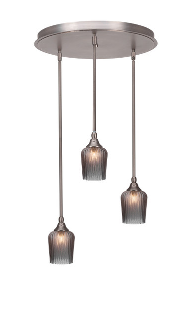 Toltec Lighting - 2183-BN-4282 - Three Light Pendalier - Empire - Brushed Nickel