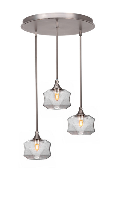 Toltec Lighting - 2183-BN-4492 - Three Light Pendalier - Empire - Brushed Nickel