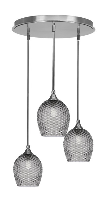 Toltec Lighting - 2183-BN-4902 - Three Light Pendalier - Empire - Brushed Nickel