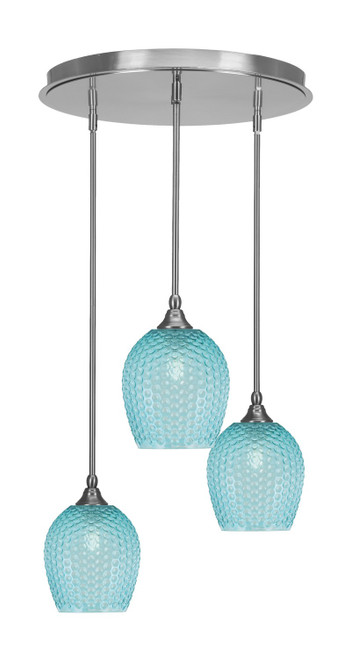 Toltec Lighting - 2183-BN-4905 - Three Light Pendalier - Empire - Brushed Nickel