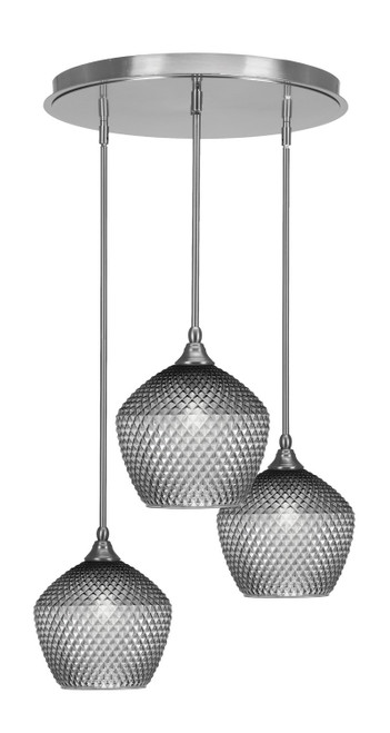 Toltec Lighting - 2183-BN-4922 - Three Light Pendalier - Empire - Brushed Nickel