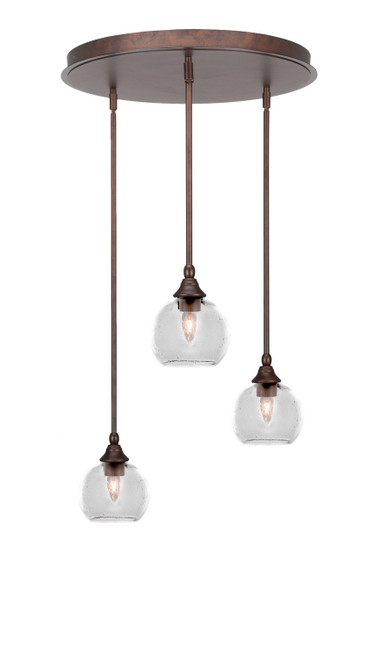 Toltec Lighting - 2183-BRZ-4100 - Three Light Pendalier - Empire - Bronze