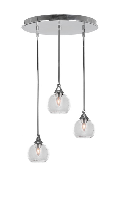 Toltec Lighting - 2183-CH-4100 - Three Light Pendalier - Empire - Chrome