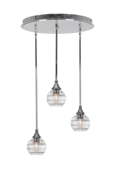 Toltec Lighting - 2183-CH-5110 - Three Light Pendalier - Empire - Chrome