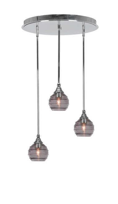 Toltec Lighting - 2183-CH-5112 - Three Light Pendalier - Empire - Chrome